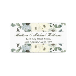 Etiqueta Elegante dirección de retorno verde de marfil flor