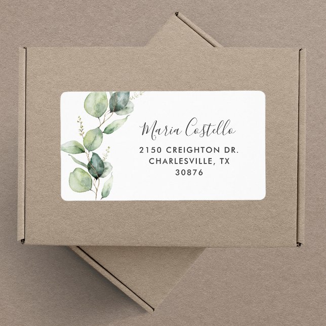 Etiqueta Elegante dirección Eucalyptus Quinceanera (Elegant Eucalyptus Quinceanera Address Label)