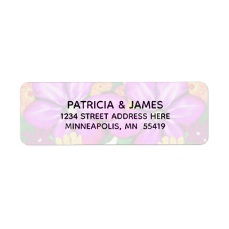 Etiqueta Elegante dirección floral rosa morado