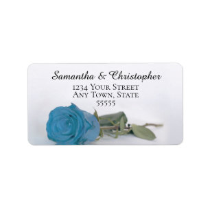 Etiqueta Elegante dirección Rosa azul turquesa Boda