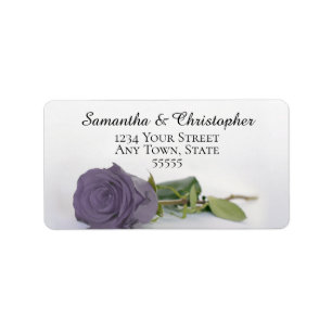Etiqueta Elegante dirección Rosa de lavadora violeta y turb