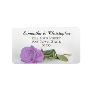 Etiqueta Elegante dirección Rosa Lilac Purple Boda