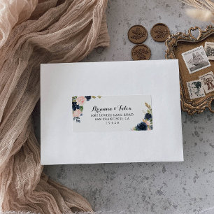 Etiqueta Elegante dirección RSVP de boda floral de invierno