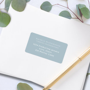 Etiqueta Elegante dirección simple de Boda blanco gris