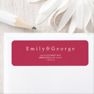 Etiqueta Elegante dirección simple Viva Magenta de retorno 