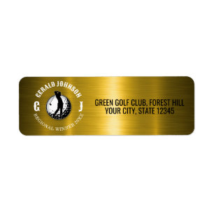 Etiqueta Elegante diseño de monograma de golf