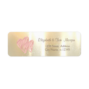 Etiqueta Elegante, Dorado con Estilo, Corazones