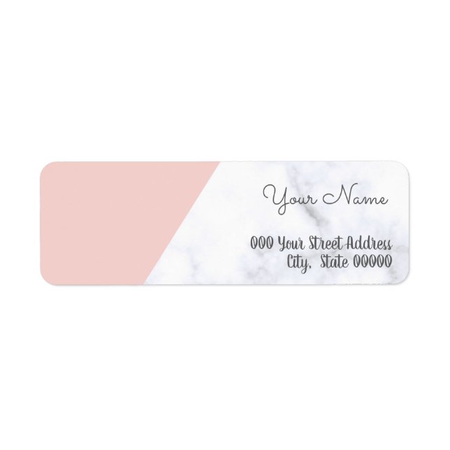 Etiqueta Elegante ducha de bebé de mármol rosa y blanco (Frente)