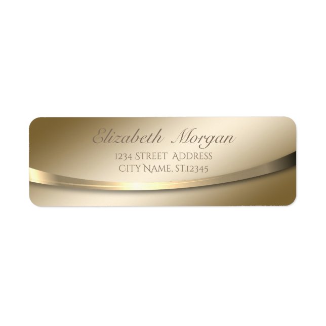 Etiqueta Elegante Elegante Moderno Sofisticado, Oro (Frente)