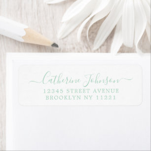 Etiqueta Elegante escritura Girly Mint Green