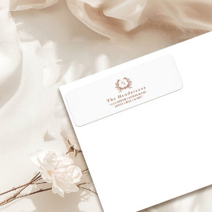 Etiqueta Elegante Escudo de Monograma Botánico