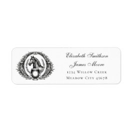 Etiqueta Elegante Escudo ecuestre Dirección de retorno a ca