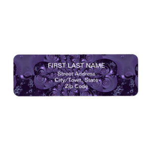 Etiqueta Elegante Espuma Líquida Real Púrpura