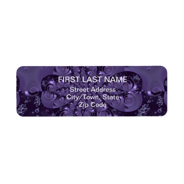 Etiqueta Elegante Espuma Líquida Real Púrpura (Frente)