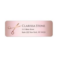 Elegante estilista moderno de tijeras rosa doradas