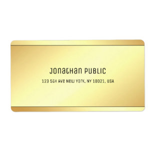 Etiqueta Elegante estilo oro moderno simple envío de planti