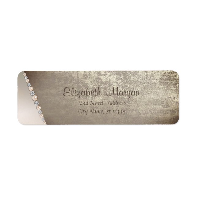Etiqueta Elegante Estiloso Chiv,Perlas (Frente)