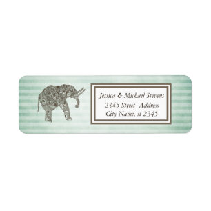 Etiqueta Elegante estribos vintage elefante