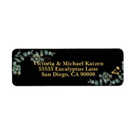 Etiqueta Elegante Eucalipto deja oro falso