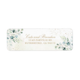 Etiqueta Elegante Eucalyptus Greenery Gold Boda