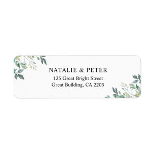 Etiqueta Elegante Eucalyptus Greenery Green Return Address