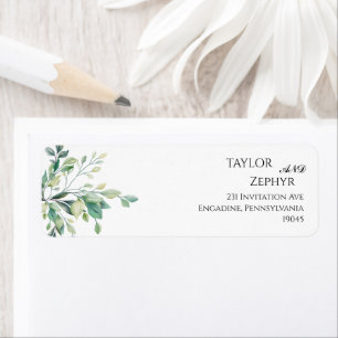 Etiqueta Elegante Eucalyptus Greenery RSVP Dirección de Ret