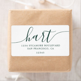 Etiqueta Elegante familia de direcciones de escritura en ve