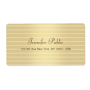 Etiqueta Elegante Faux Gold Caligraphy Script Moderno Trend