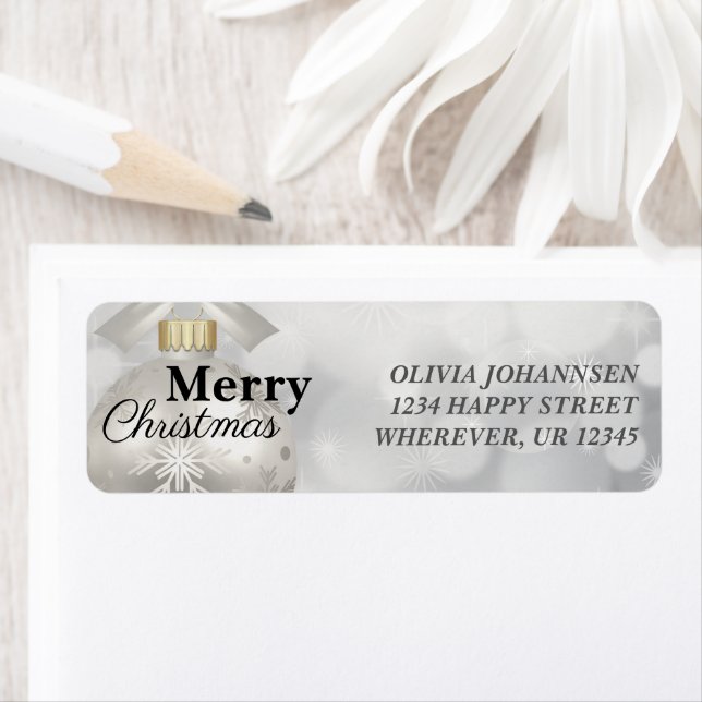 Etiqueta Elegante Feliz Fiesta de Navidad (In situ)