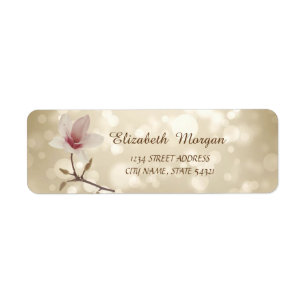 Etiqueta Elegante Femenino Estiloso Bokeh, Magnolia Dire