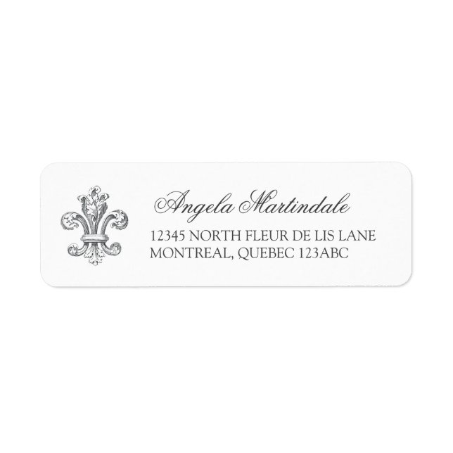 Etiqueta Elegante Fleur de Lis (Frente)