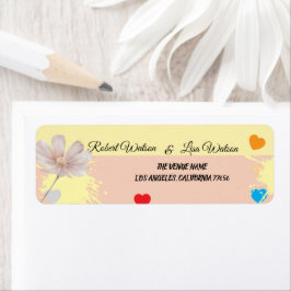 Etiqueta Elegante flor moderna de margarita
