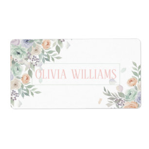 Etiqueta Elegante Floral Acuarela 