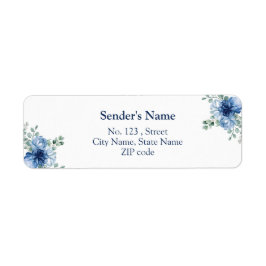Etiqueta Elegante Floral de Eucalipto Azul Polvoriento para