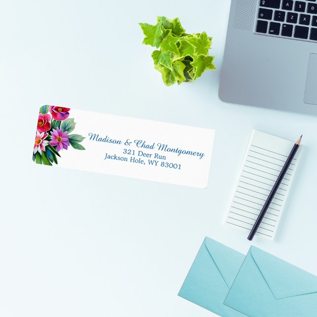 Etiqueta Elegante Floral Rosa Púrpura (Subido por el creador)