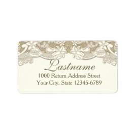 Etiqueta Elegante floral y burlap