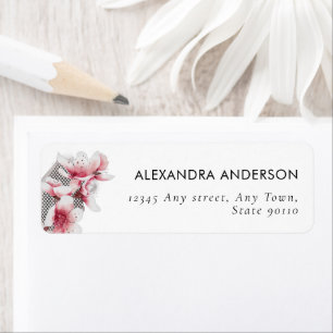 Etiqueta Elegante florecimiento de cerezo rosado moderno mi