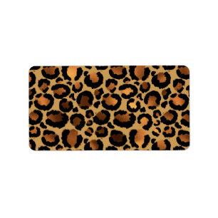 Etiqueta Elegante foco de leopardo marrón pardo glam anima