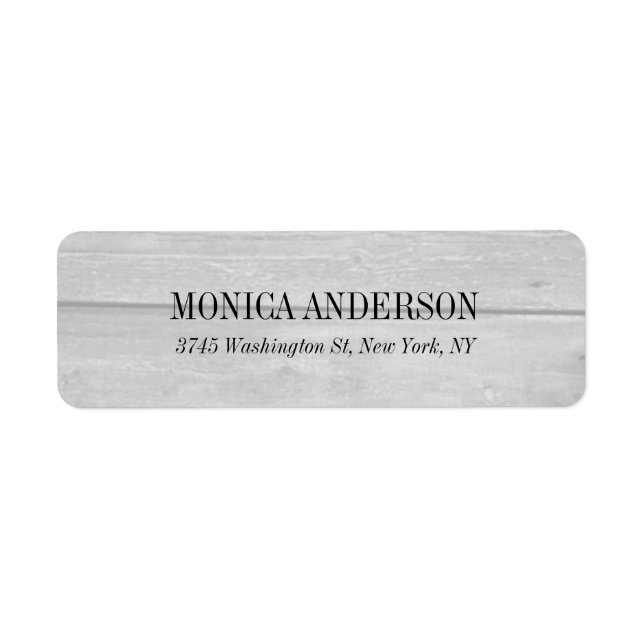 Etiqueta Elegante fondo moderno de madera gris (Frente)