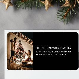 Etiqueta Elegante foto familiar 2023 Minimalista de color n