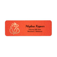 Elegante Ganesh Oro / Dios Naranja Damask