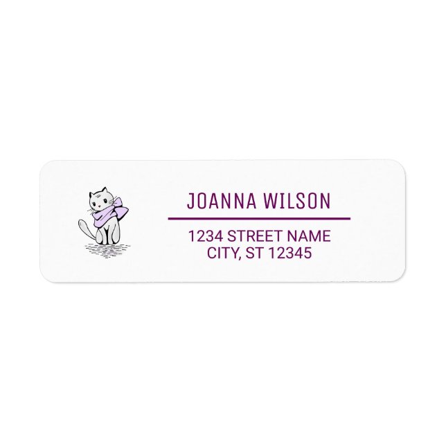 Etiqueta Elegante gato elegante dirección de retorno Minima (Frente)
