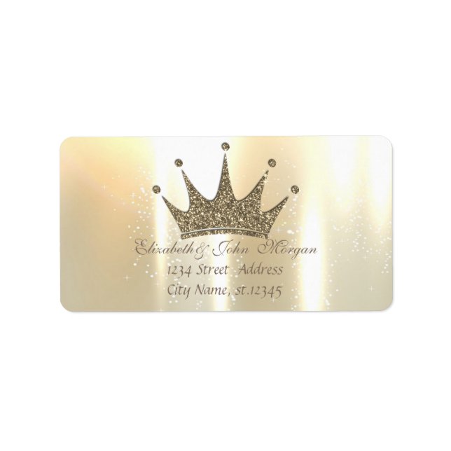 Etiqueta Elegante Glamoroso brillante, Purpurinoso princesa (Frente)