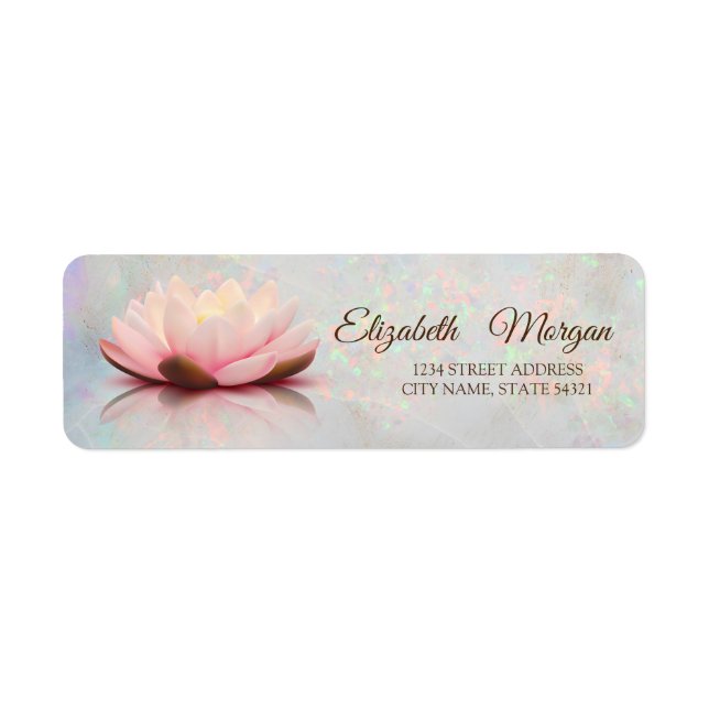 Etiqueta Elegante Glamoroso Lotus Opal Holográfico (Frente)