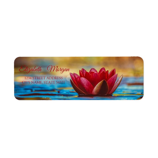 Etiqueta Elegante Glamoroso Red Lotus (Frente)
