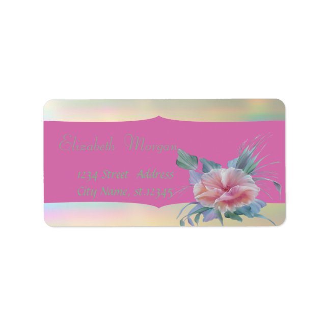 Etiqueta Elegante Glamoroso Romántico, Flor (Frente)
