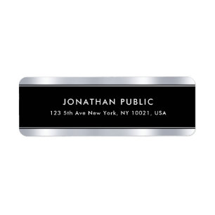 Etiqueta Elegante Glamour Black Silver Template Guay modern
