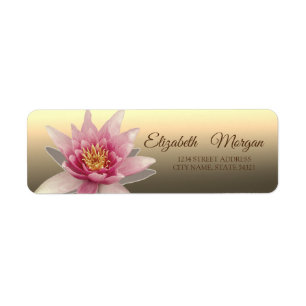 Etiqueta Elegante Glamuroso Loto Acuarela Oro