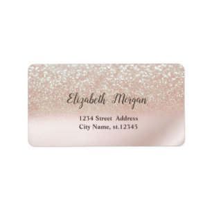 Etiqueta Elegante Glitter Ombre Bokeh Chic