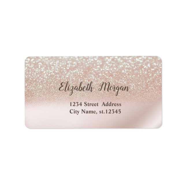 Etiqueta Elegante Glitter Ombre Bokeh Chic (Frente)